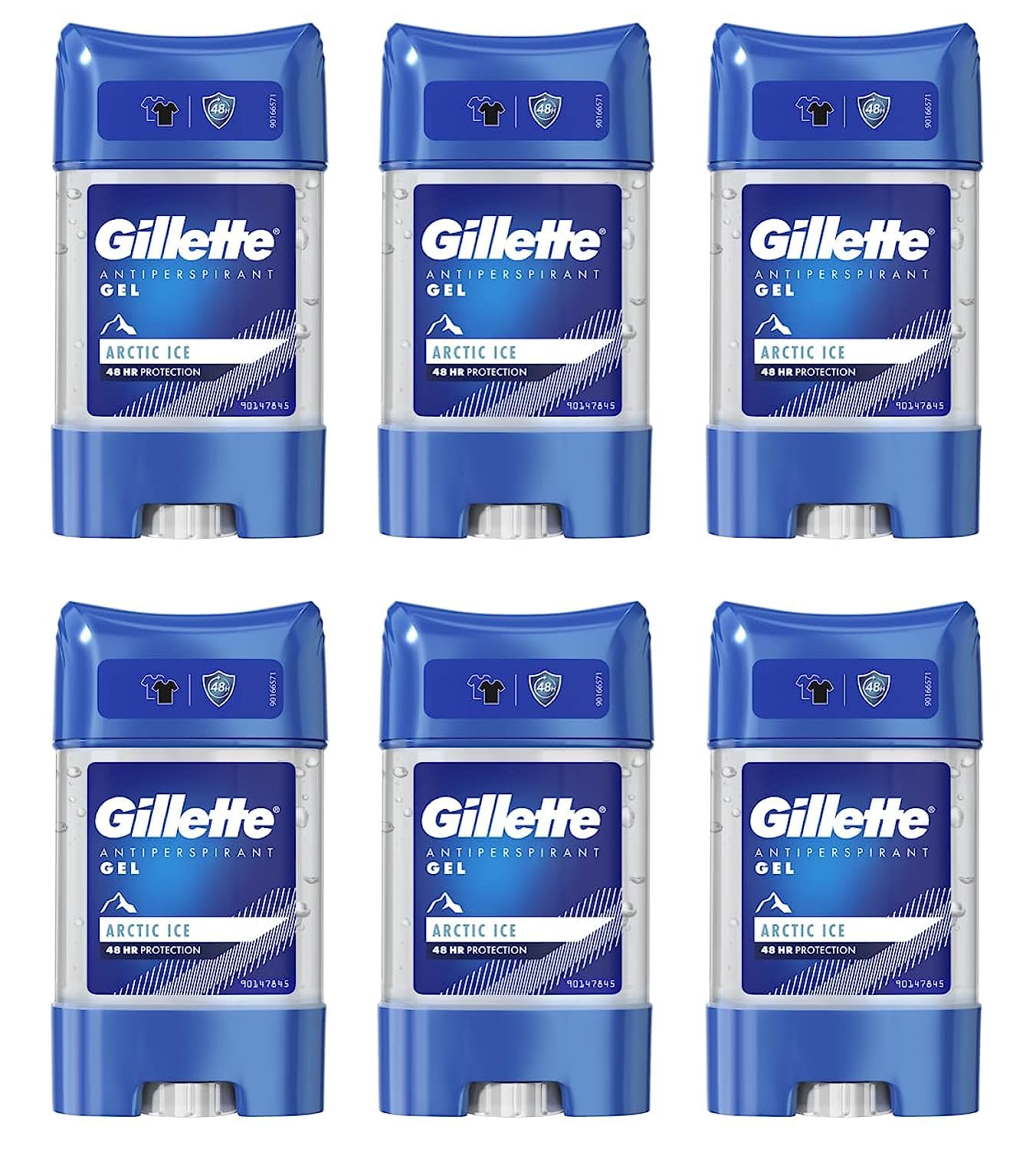 Gillette Arctic Ice Antiperspirant Deodorant Gel for Men - 420ml (6-Pack)