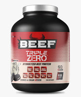 Laperva Beef Triple Zero Hydrolyzed Protein Powder - Zero Carb Sugar Fat - 86% Protein with BCAA & Glutamine - Muscle Growth Recovery Digestive Support 4 LB Cookies & Cream