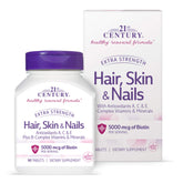 21st Century Hair Skin & Nails Extra Strength - 90 Tablets | Beauty & Collagen Support