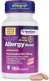 GenCare Allergy Relief Pills Fexofenadine HCl 180mg 150 Tablets - Non-Drowsy Antihistamine