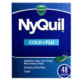 Vicks NyQuil Cold & Flu Relief LiquiCaps (48 Count) - Nighttime Multi-Symptom