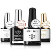 Modelones Nail Dehydrator, Primer, Gel Base & Top Coat Set - Acid-Free