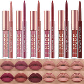 LANGMANNI 6 Matte Lipstick & Lip Liner Set - Long-Lasting Waterproof Velvet Lipgloss Kit