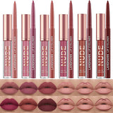 LANGMANNI 6 Matte Lipstick & Lip Liner Set - Long-Lasting Waterproof Velvet Lipgloss Kit