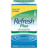 Refresh Plus Lubricant Eye Drops - Preservative-Free, 50 Single-Use Vials