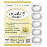 California Gold Nutrition LactoBif 5 Probiotics 5 Billion CFU 120 Veggie Capsules