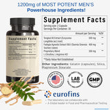 Tongkat Ali Fadogia Agrestis - 1200mg, Enhanced with Nitric Oxide Booster Supplement, Longjack Tongat-ali for Men, *USA Made and Tested*, 60 Capsules