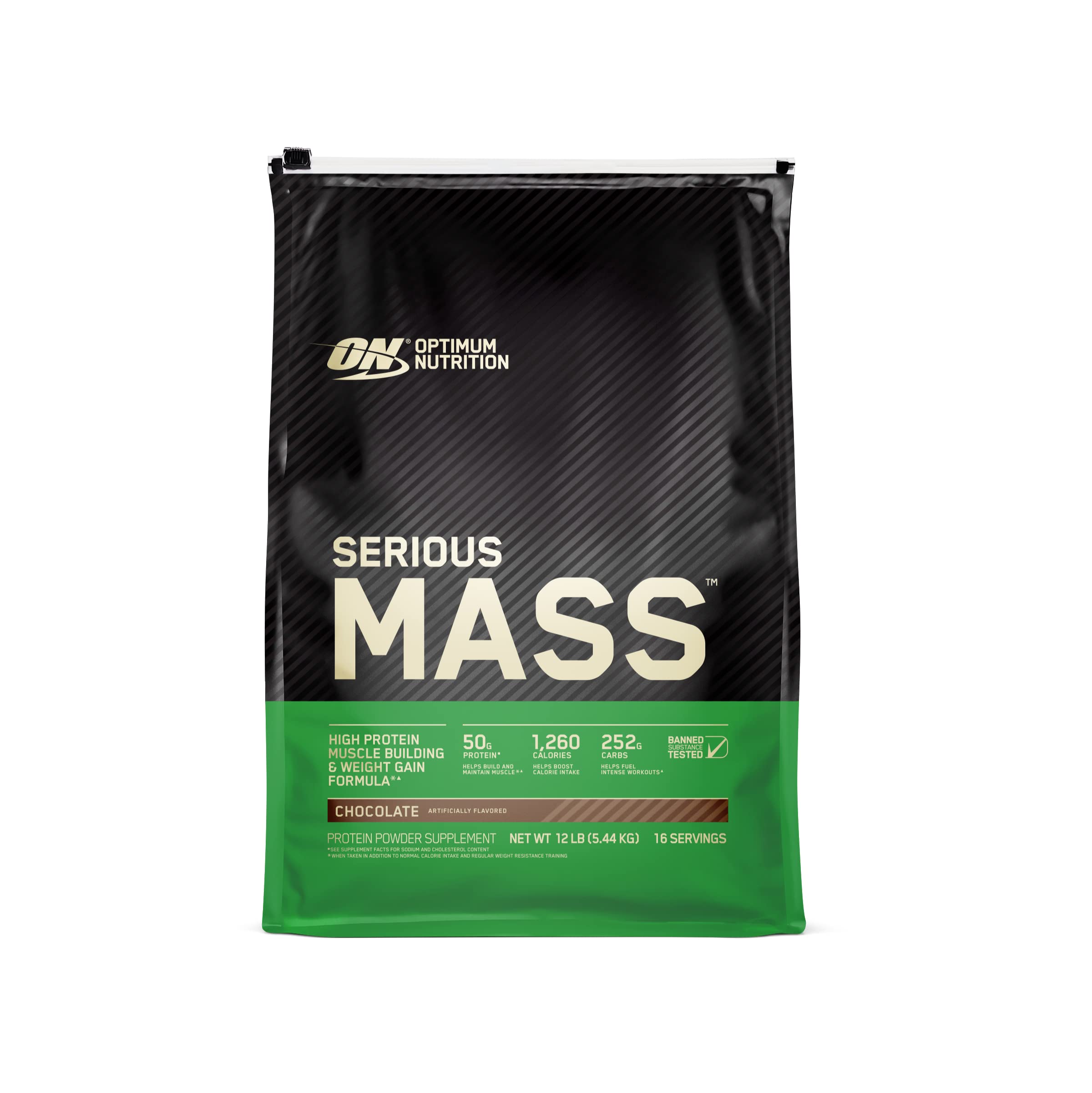 Optimum Nutrition Serious Mass Protein Weight Gainer - High-Calorie Muscle Building Powder
