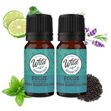 Wild Essentials Focus 100% Pure Essential Oil Synergy Blend - 2 Pack 10ml for Mental Clarity & Concentration