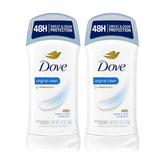 Dove Invisible Solid Antiperspirant Deodorant Stick for Women - Original Clean, 2.6 oz, 2 Count
