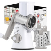 Geedel Rotary Cheese Grater & Mandoline Vegetable Slicer - 3 Blades
