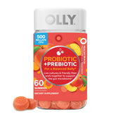 OLLY Probiotic & Prebiotic Gummies for Digestive Health | Non-GMO, Gluten-Free, 500 Million CFUs