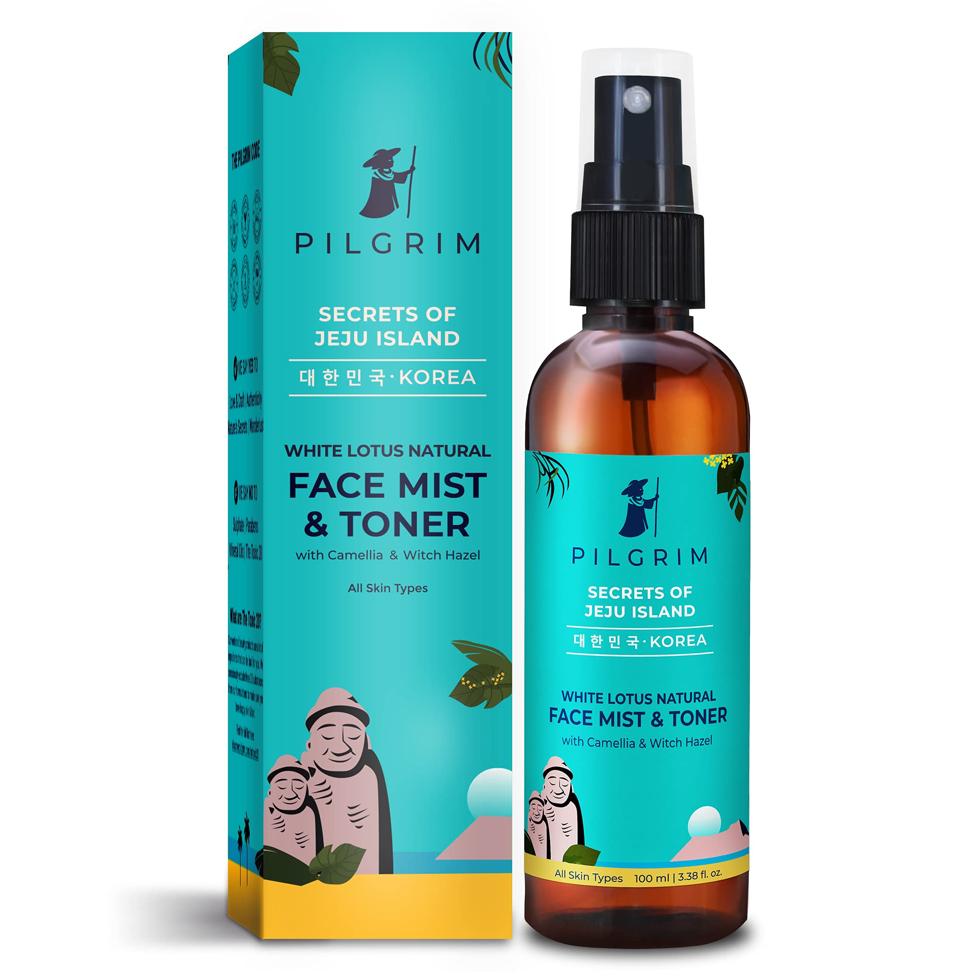 Korean Beauty White Lotus Refreshing Face Mist & Toner - Alcohol-Free Toner for Glowing Skin & Pore Tightening - 100ml