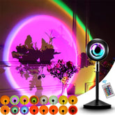 KASTWAVE Sunset Projection Lamp with 16 Colors - 180° Rotation Remote Control Rainbow Night Light for Photography, Selfies, Parties, and Home Decor