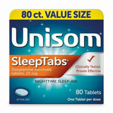 Unisom SleepTabs Nighttime Sleep-Aid Tablets, 80 Count (2 Pack)