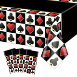 4 Pcs Black Casino Poker Tablecloths (Rectangular)