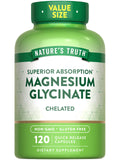 Nature's Truth Magnesium Glycinate 200mg - Chelated Mineral Supplement (120 Caps)