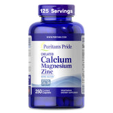 Puritan's Pride Chelated Calcium Magnesium Zinc - 250 Count for Bone & Immune Support