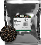 حبوب الفلفل الأسود العضوي "تيليشيري" (Tellicherry Black Peppercorns) كاملة - 1 رطل - لإعادة تعبئة المطحنة وتتبيل فاخر