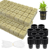 Rockwool Cubes for Hydroponics with Net Pots and Self-Wicking System