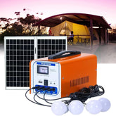 Solar Camping Power System - 12V 4 Bulbs with Mobile Charger