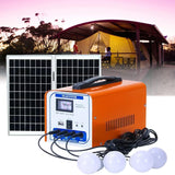 Solar Camping Power System - 12V 4 Bulbs with Mobile Charger