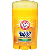 ARM & HAMMER Ultra Max Deodorant Fresh Solid - 28g - Travel-Friendly Odor Protection
