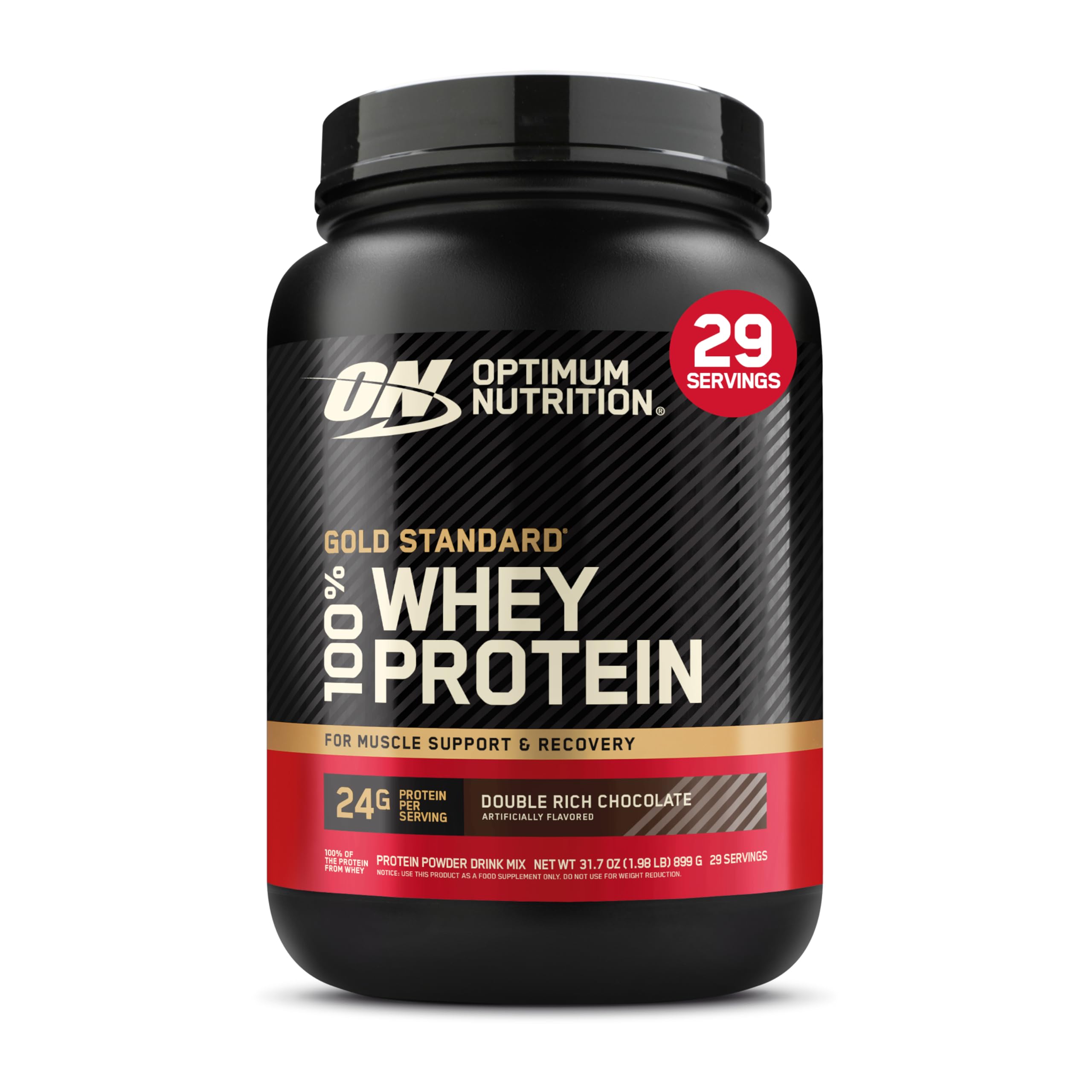 Optimum Nutrition Gold Standard 100% Whey Protein Isolate Powder, Double Rich Chocolate, 2 Lbs