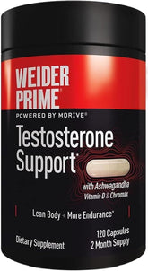 مكمل Weider Prime لهرمون التستوستيرون للرجال، صحي، دعم للمساعدة في تعزيز القوة وبناء العضلات، ١٢٠ كبسولة