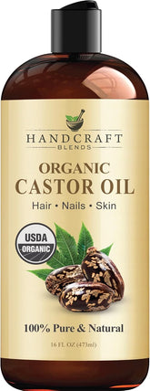 Handcraft Pure Castor Oil - 16 oz - Moisturizing & Hair Growth Support