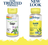 Solaray Organic Sage: 100 VegCaps for Digestive & Cognitive Support