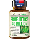 Probiotics 40 Billion CFU Supplement - Improves Digestive, Urinary and Immune Health - Gluten Free