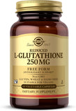 Solgar Reduced L-Glutathione 250 mg, 60 Vegetable Capsules - Antioxidant Support - Free Form Amino Acids - Non-GMO, Vegan, Gluten Free, Dairy Free, Kosher - 60 Servings