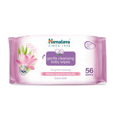 Himalaya Gentle Cleansing Baby Wipes - 56 Alcohol-Free Wipes with Aloe Vera and Lotus for Sensitive Skin