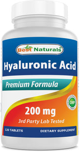 Best Naturals Hyaluronic Acid 200mg - Youthful Skin & Joint Support, 120 Tablets