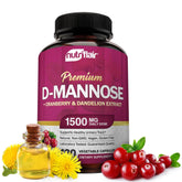 NutriFlair D-Mannose 1200mg - 120 Capsules with Cranberry & Dandelion Extract for Urinary Tract Health & UTI Support