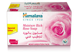 Himalaya Moisture Rich Rose Soap Bar - 6 Bars (125g Each) | Olive Oil & Cocoa Butter for Hydration