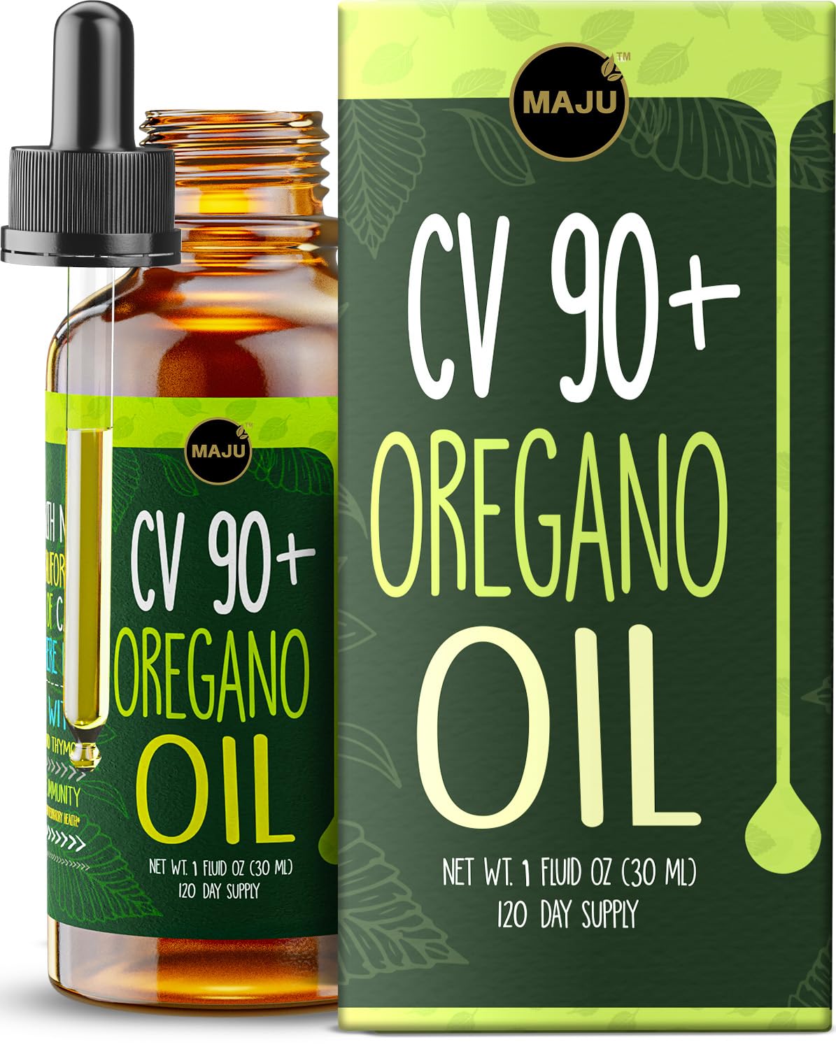 Maju Superfoods Oregano Oil Drops - High Potency 90%+ Carvacrol Mediterranean Essential Oil