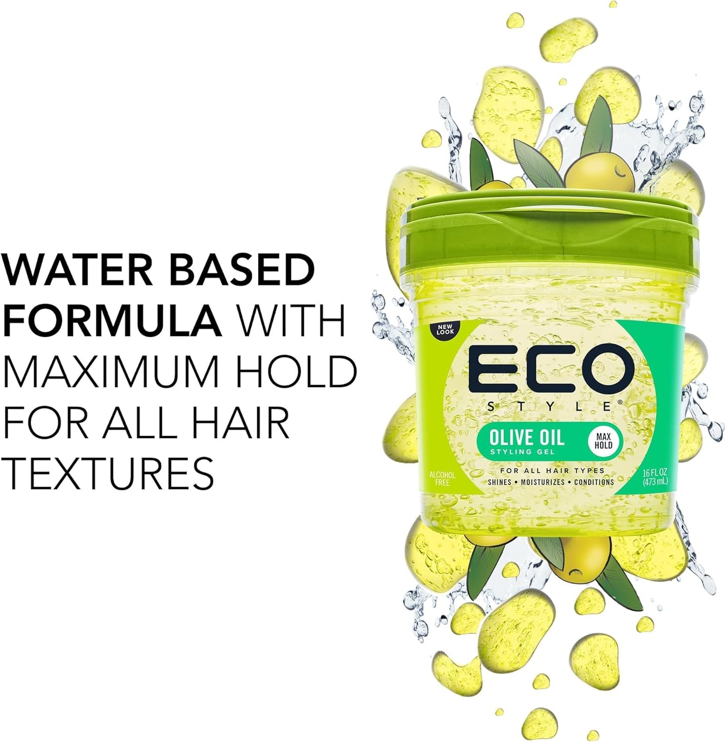 Eco Styler Professional Styling Gel, Olive Oil, Max Hold 10, 16 Oz
