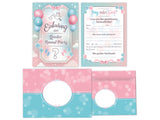 15 Pack Gender Reveal Party Invitations & Envelopes (Blue & Pink Stork)