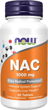 Now Foods Supplements Nac N Acetyl Cysteine 1 000 Mg Free Radical Protection 60 Tablets
