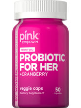 Pink Probiotics for Women - 5 Billion CFU with Cranberry - Women's Digestive & Immune Support - 50 Capsules
