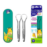 GuruNanda U-Shaped Stainless Steel Tongue Scraper with Travel Case - 2 Pack