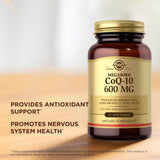 Solgar Megasorb CoQ-10 600 mg, 30 Softgel - Promotes Nervous System Health - Coenzyme Q10 Supplement - Enhanced Absorption - Gluten Free, Dairy Free - 30 Total Servings