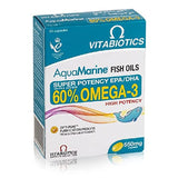 Vitabiotics Aquamarine Omega 3 Fish Oil 60 Capsules for Heart & Brain Health