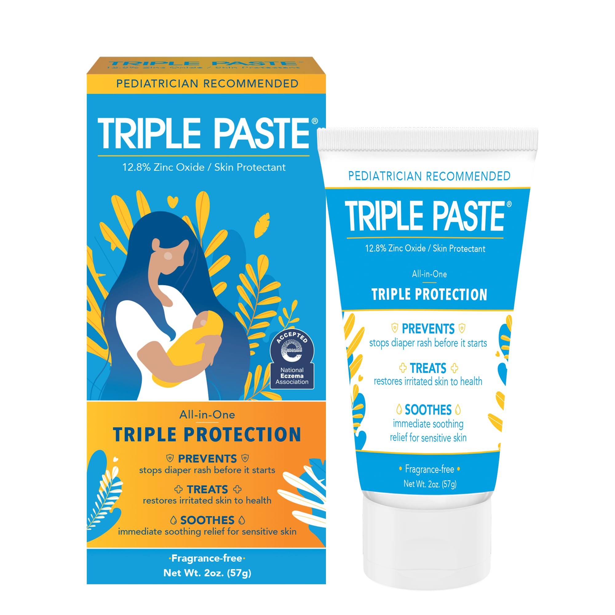 Triple Paste Diaper Rash Cream - Pediatrician-Recommended 2 oz