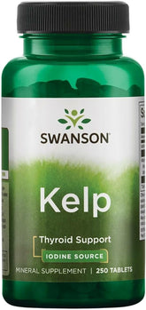Swanson Premium Kelp: Natural Iodine for Thyroid Support (250 Tablets)