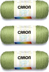 "Caron Simply Soft Pistachio Yarn (3-Pack) - Worsted Weight Acrylic Yarn for Knitting, Crochet & Crafts"