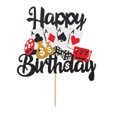 Gosknor Happy Birthday Casino Cake Topper - Poker Game Theme Decoration