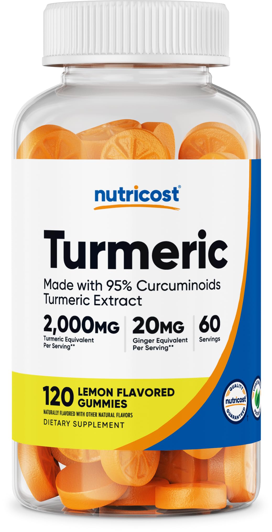 Nutricost Turmeric Gummies - 120 Gummies with 95% Curcuminoids, Ginger & Black Pepper Extract for Joint Support